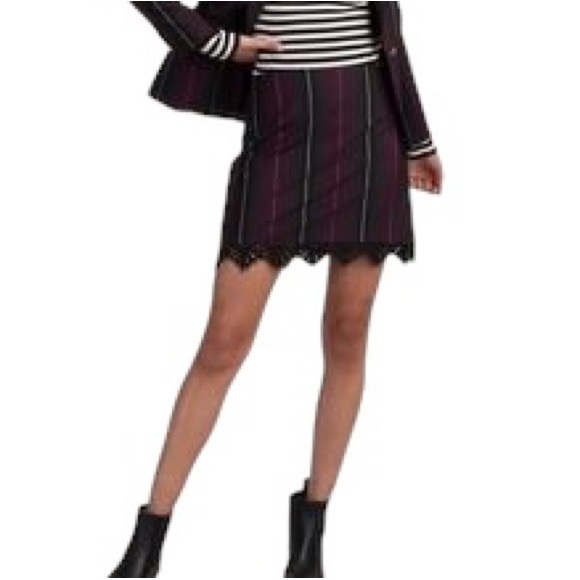 Trina Turk Olea Striped Scalloped Lace Trimmed Mini Skirt - 8 - Picture 12 of 12